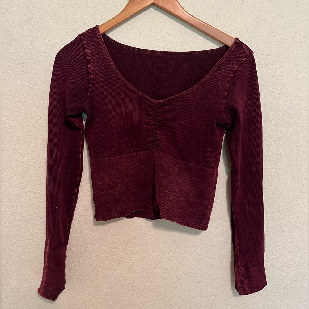 Avocado Activewear Burgundy Long Sleeve Top